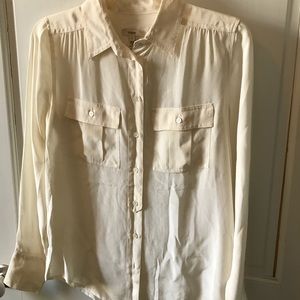 J.Crew Ivory Silk Blouse Size 0